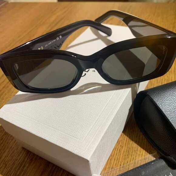 CELINE Rectangle Black Sunglasses - Picture 8 of 9